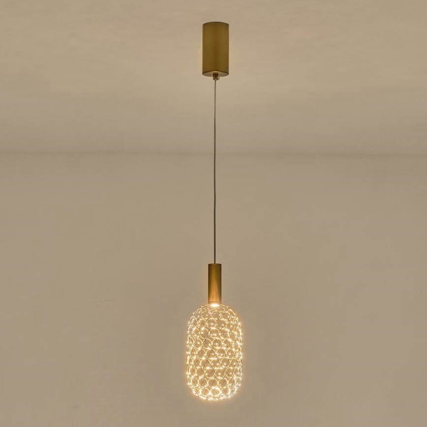 LED Luster na lanku PERFORATO LED/6,3W/230V 3000K zlatá pr. 13 cm