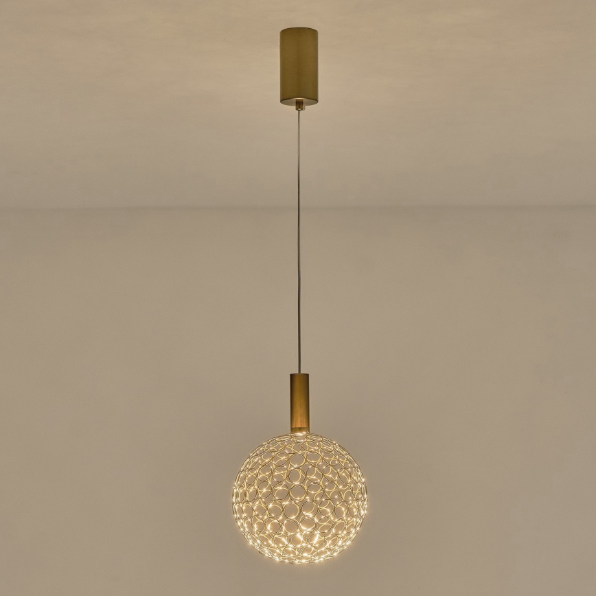 LED Luster na lanku PERFORATO LED/6,3W/230V 3000K zlatá pr. 20 cm