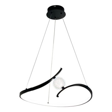LED Luster na lanku PERLA LED/34W/230V čierna