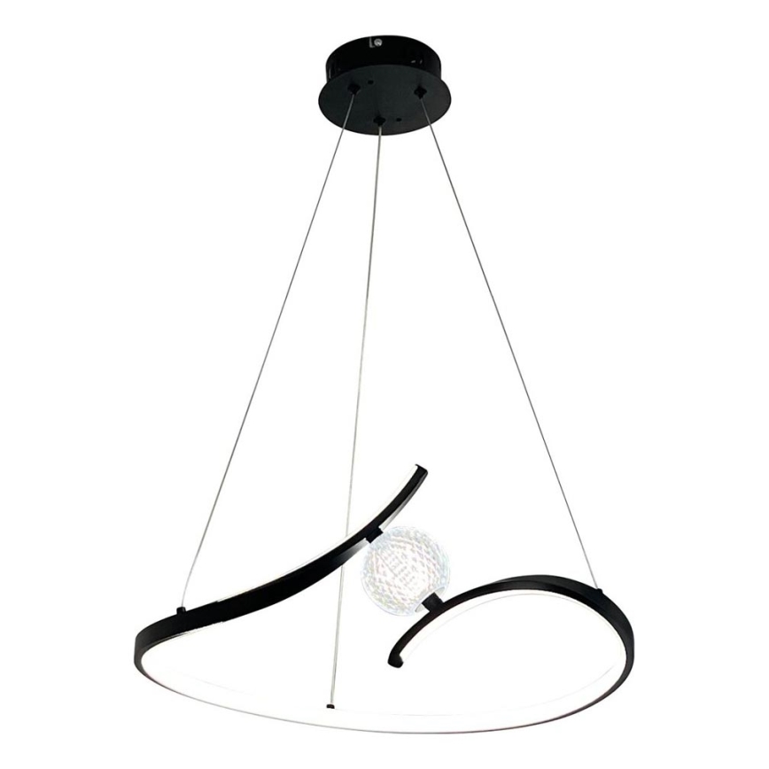 LED Luster na lanku PERLA LED/34W/230V čierna