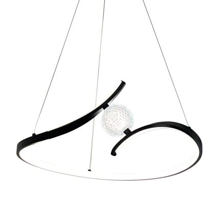 LED Luster na lanku PERLA LED/34W/230V čierna
