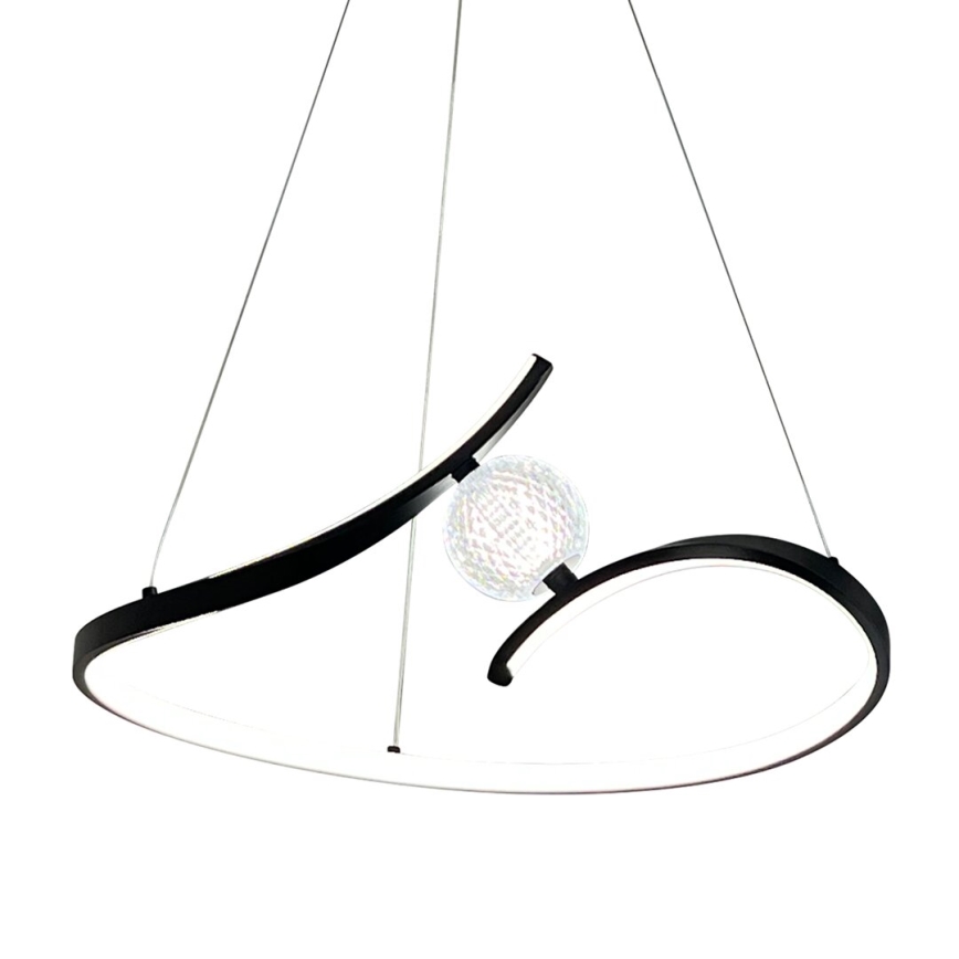 LED Luster na lanku PERLA LED/34W/230V čierna