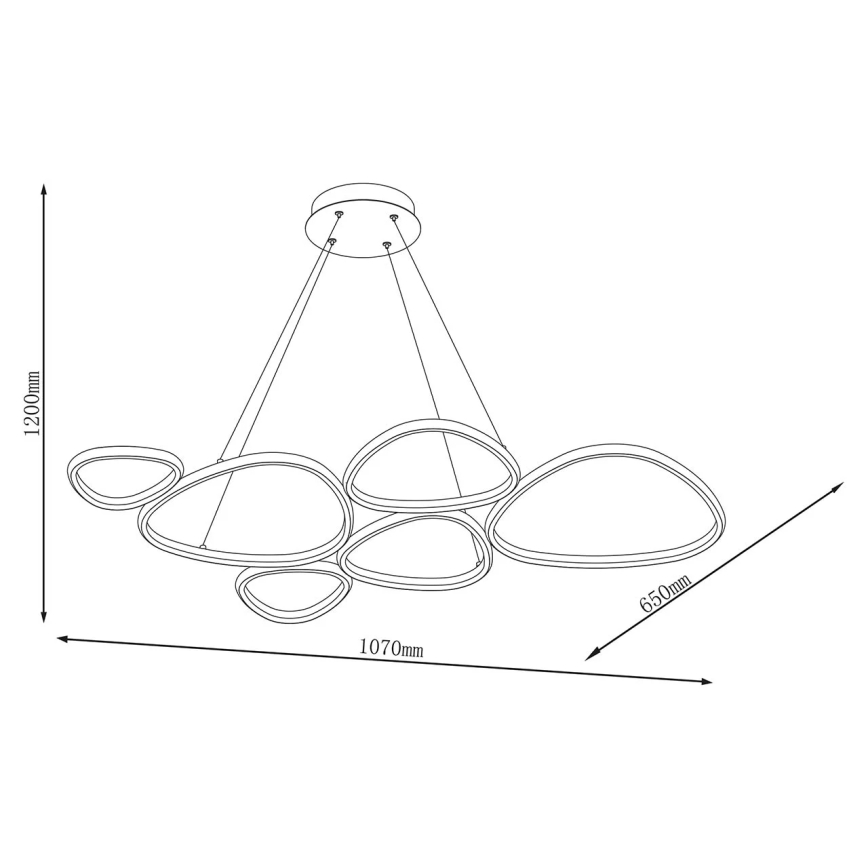 LED luster na lanku PETRA LED/58W/230V 4000K čierny