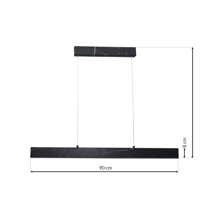 LED Luster na lanku PIERCE LED/18W/230V čierna