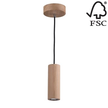 LED Luster na lanku PIPE 1xGU10/5W/230V matný dub – FSC certifikované