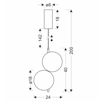 LED luster na lanku PLAYA LED/10W/230V čierny