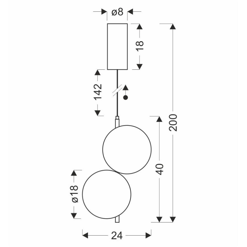 LED luster na lanku PLAYA LED/10W/230V čierny