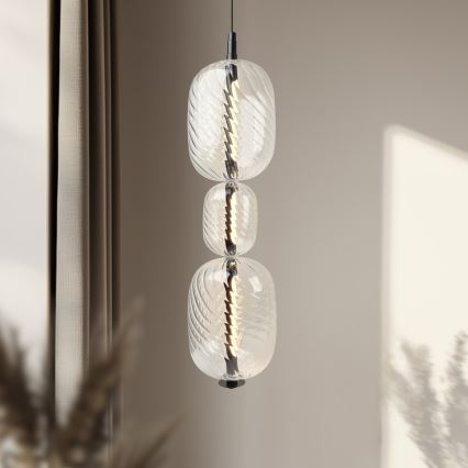 LED luster na lanku PLAYA LED/12W/230V čierny