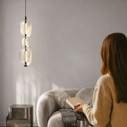 LED luster na lanku PLAYA LED/12W/230V čierny