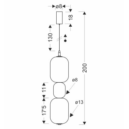 LED luster na lanku PLAYA LED/12W/230V čierny