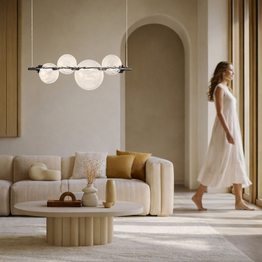 LED luster na lanku PLAYA LED/12W/230V čierny