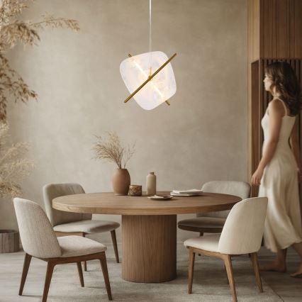 LED luster na lanku RELAX LED/15W/230V zlatá/biela