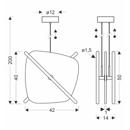 LED luster na lanku RELAX LED/15W/230V zlatá/biela
