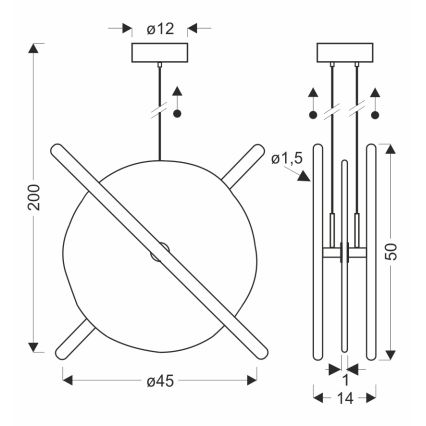 LED Luster na lanku RELAX LED/15W/230V zlatý/biely