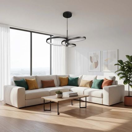 LED luster na lanku RIBBON LED/25W/230V 4000K čierny