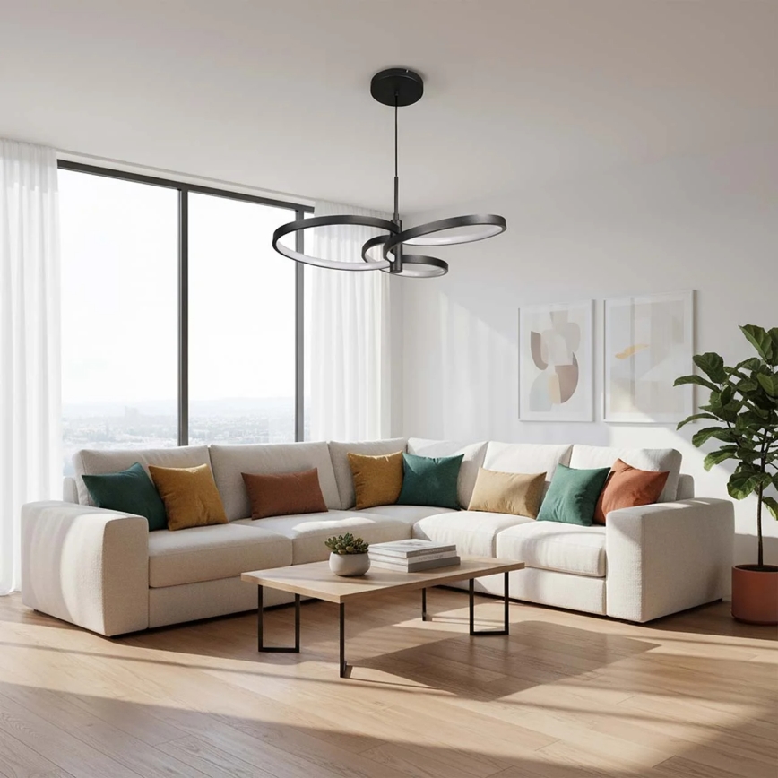 LED luster na lanku RIBBON LED/25W/230V 4000K čierny