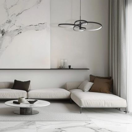 LED luster na lanku RIBBON LED/37W/230V 4000K čierna