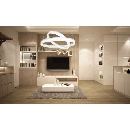 LED Stmievateľný luste na lanku RING s diaľkovým ovládačom LED/60W/230V