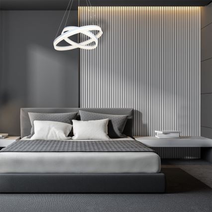 LED Stmievateľný luste na lanku RING s diaľkovým ovládačom LED/60W/230V
