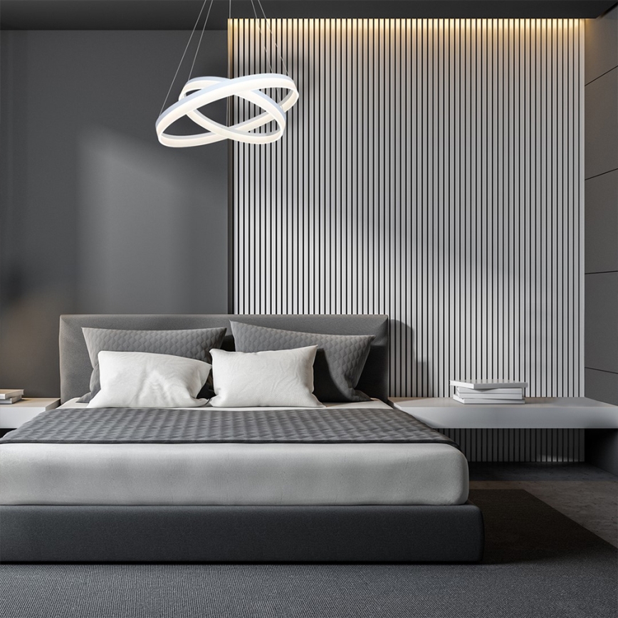LED Stmievateľný luste na lanku RING s diaľkovým ovládačom LED/60W/230V