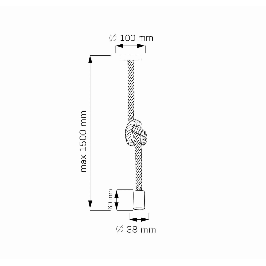 LED Luster na lanku ROPE 1xE27/8W/230V