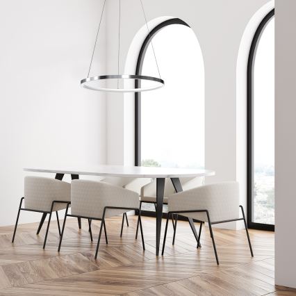 LED Luster na lanku ROTONDA LED/27W/230V lesklý chróm