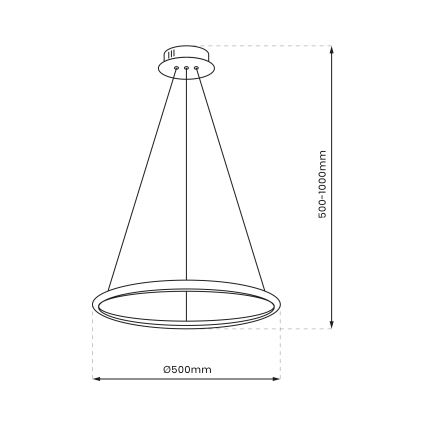LED Luster na lanku ROTONDA LED/27W/230V lesklý chróm