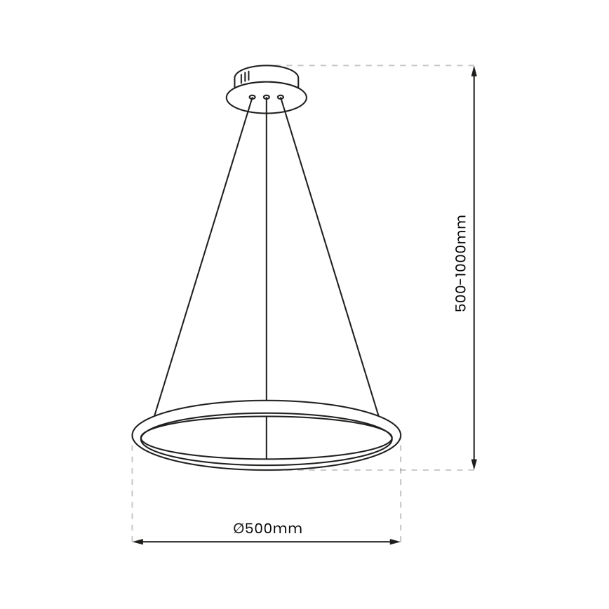 LED Luster na lanku ROTONDA LED/27W/230V lesklý chróm