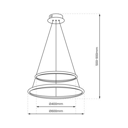 LED Luster na lanku ROTONDA LED/51W/230V lesklý chróm