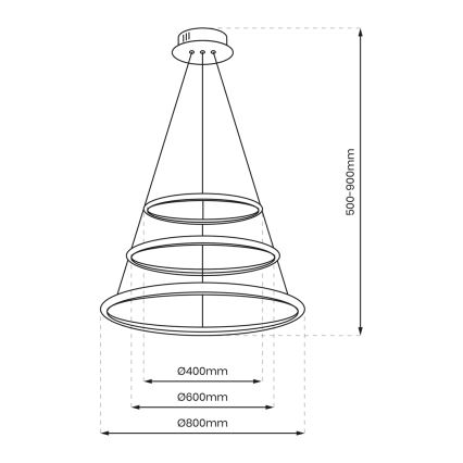 LED Luster na lanku ROTONDA LED/93W/230V lesklý chróm