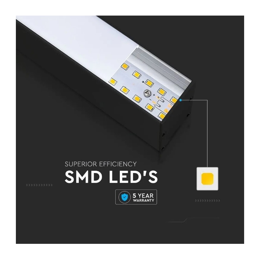 LED Luster na lanku SAMSUNG CHIP LED/40W/230V 6400K čierna