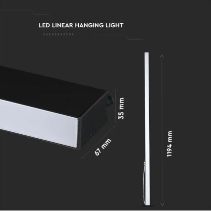 LED Luster na lanku SAMSUNG CHIP LED/40W/230V 6400K čierna