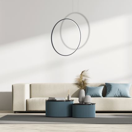 LED luster na lanku SATURNO LED/46W/230V pr. 80 cm IP44 čierny