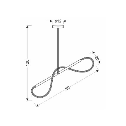 LED luster na lanku SUPREME LED/18W/230V 80 cm zlatý