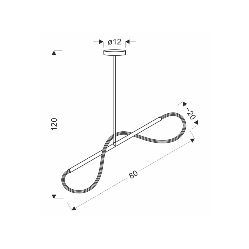 LED luster na lanku SUPREME LED/18W/230V 80 cm zlatý