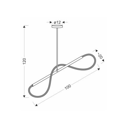 LED luster na lanku SUPREME LED/22W/230V 100 cm zlatý