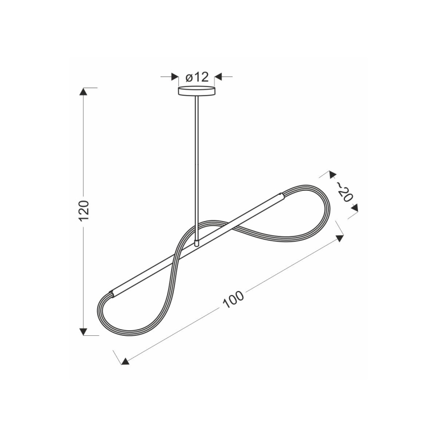 LED luster na lanku SUPREME LED/22W/230V 100 cm zlatý