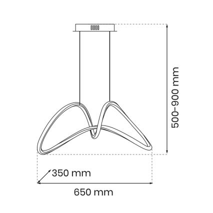 LED Luster na lanku TESORO LED/48W/230V čierna