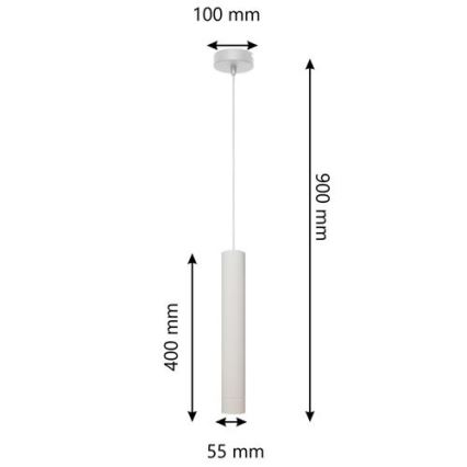 LED Luster na lanku TUBA 1xGU10/4,8W/230V biela