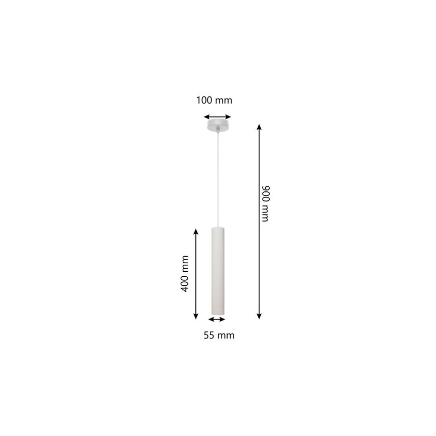 LED Luster na lanku TUBA 1xGU10/4,8W/230V biela