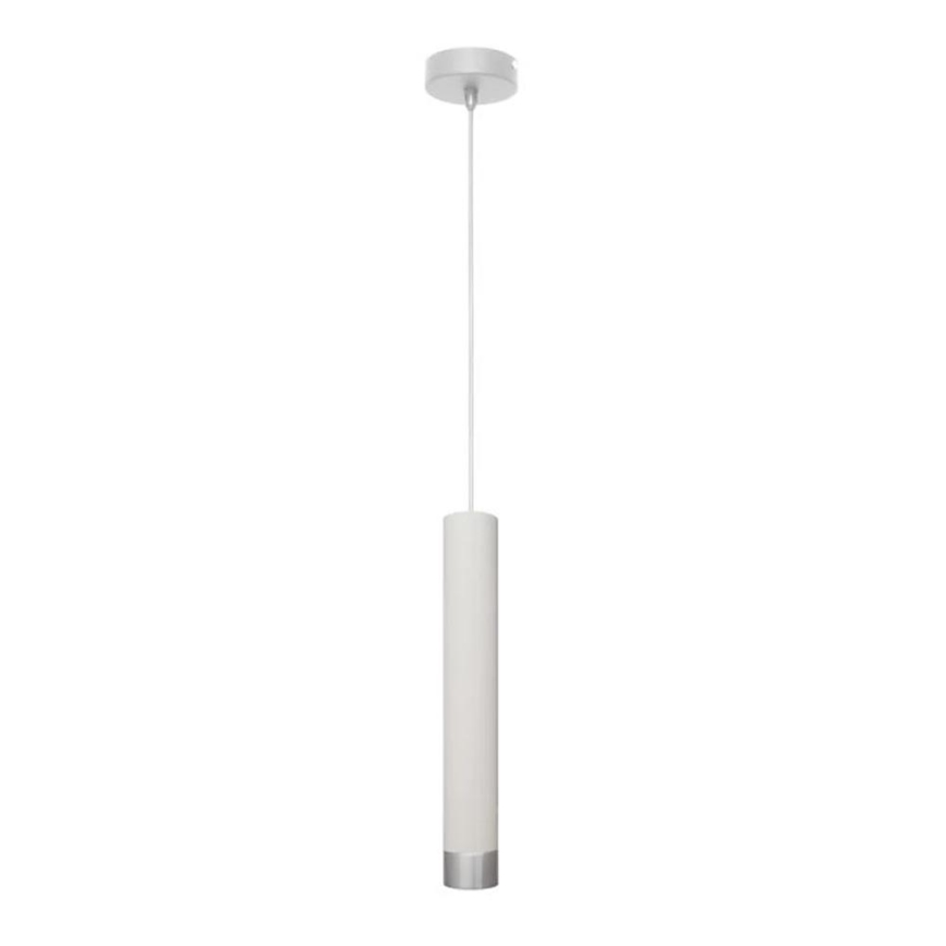 LED Luster na lanku TUBA 1xGU10/4,8W/230V biela/lesklý chróm