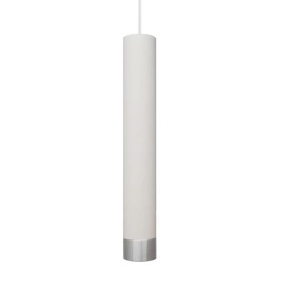 LED Luster na lanku TUBA 1xGU10/4,8W/230V biela/lesklý chróm