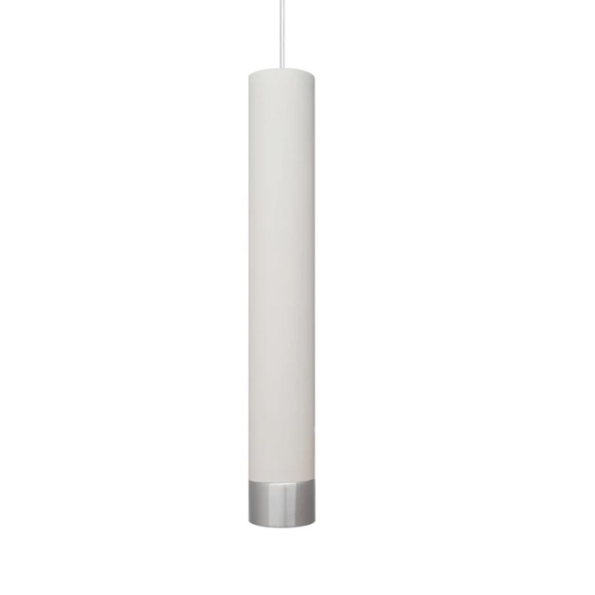 LED Luster na lanku TUBA 1xGU10/4,8W/230V biela/lesklý chróm
