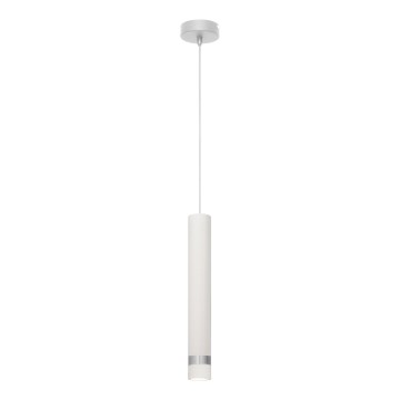 LED Luster na lanku TUBA 1xGU10/4,8W/230V biela/lesklý chróm