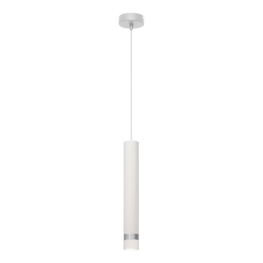 LED Luster na lanku TUBA 1xGU10/4,8W/230V biela/lesklý chróm
