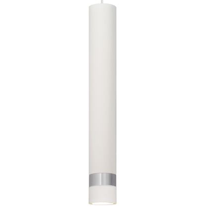 LED Luster na lanku TUBA 1xGU10/4,8W/230V biela/lesklý chróm