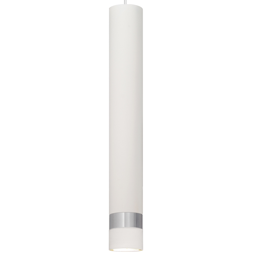 LED Luster na lanku TUBA 1xGU10/4,8W/230V biela/lesklý chróm