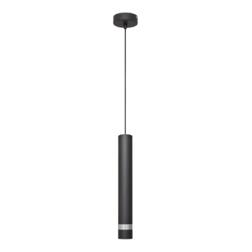 LED Luster na lanku TUBA 1xGU10/4,8W/230V čierna/lesklý chróm