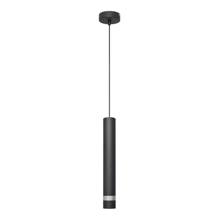 LED Luster na lanku TUBA 1xGU10/4,8W/230V čierna/lesklý chróm