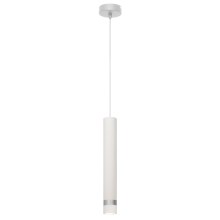 LED Luster na lanku TUBA 1xGU10/6,5W/230V biela/lesklý chróm